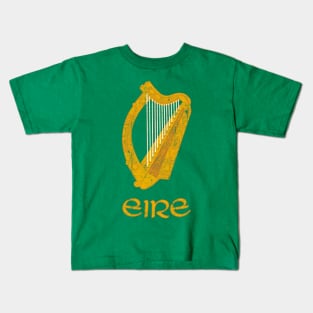 Irish Harp - Vintage Look Design Kids T-Shirt